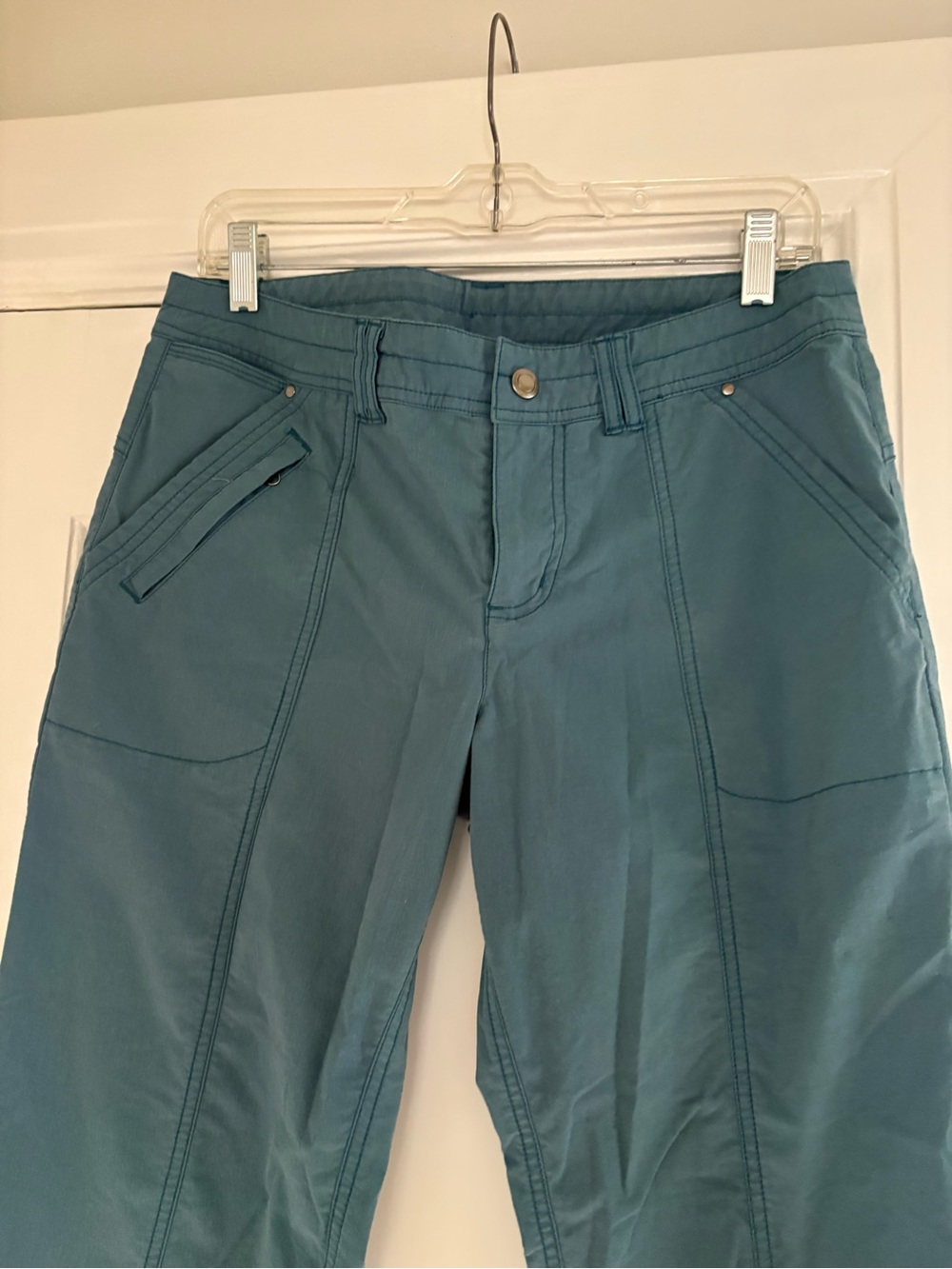 Title Nine Teal Stretch Utility Pants EUC size 8